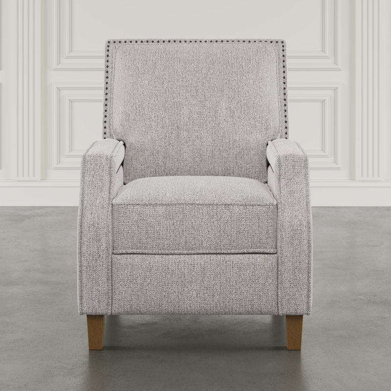 York Modern Transitional Linen Upholstered Recliner Accent Chair with Nailhead Trim - Sand, Sand