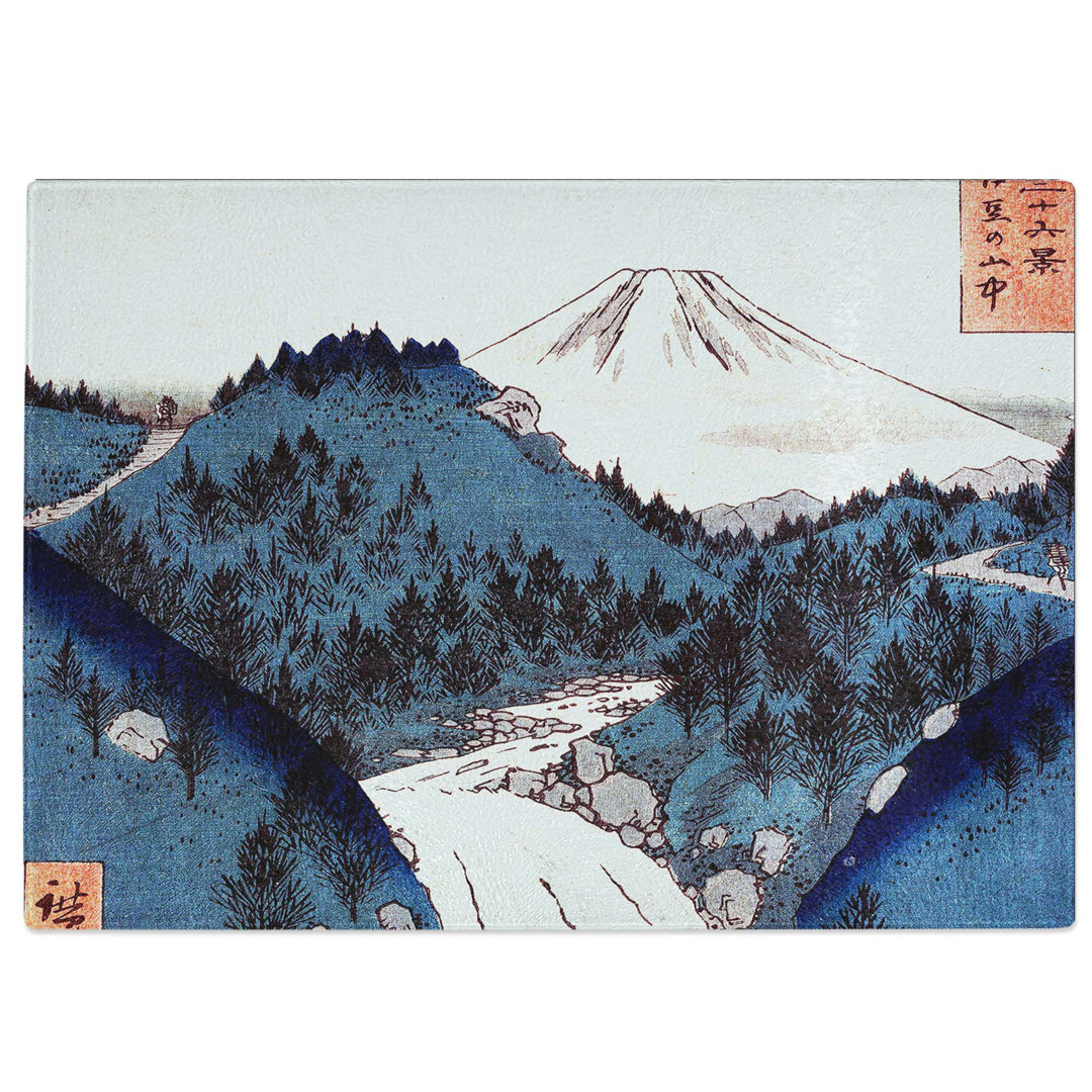 Tempered Glass View of Fuji by Utagawa Hiroshige Chopping Board