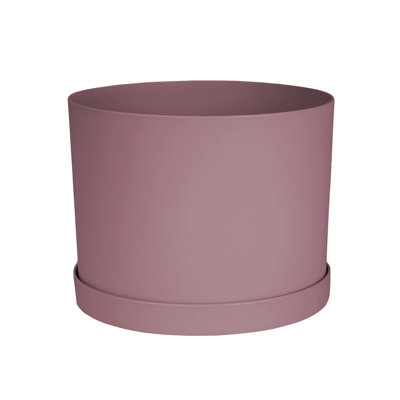 Modern Plastic Indoor/Outdoor Round Planter with Saucer