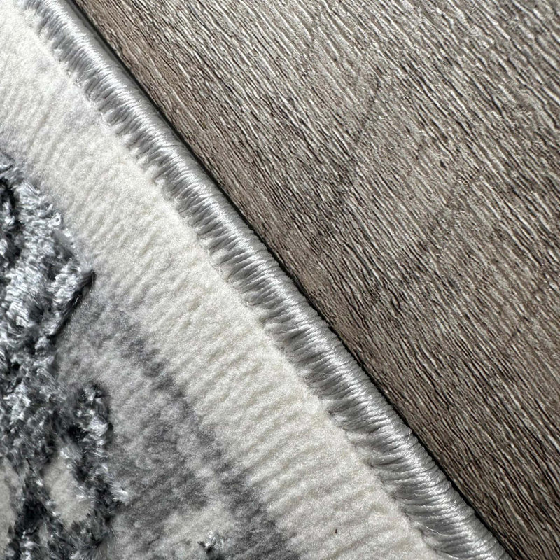 Luxury Area Rug With Circles Abstract Design, Rectangle 2'8" x 5'