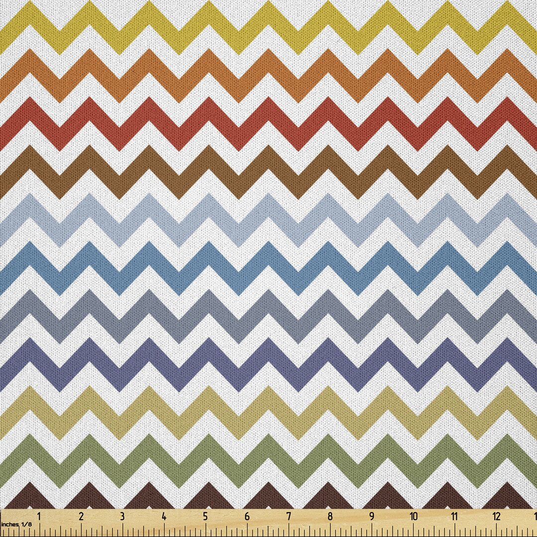 Stoff als Meterware, Ostern Chevron Zigzag, Bunt, Mehrfarbig