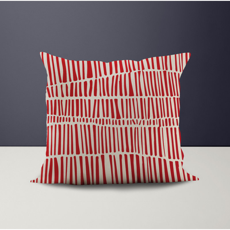 Jeté carré intérieur / extérieur en polyester Ikom, L 17 po x H 17 po, Rouge
