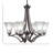 Zilo 6 Light Uplight Chandelier Shown In Graphite Finish With 5.5" Fluted Frosted Crystal Glass-32415546