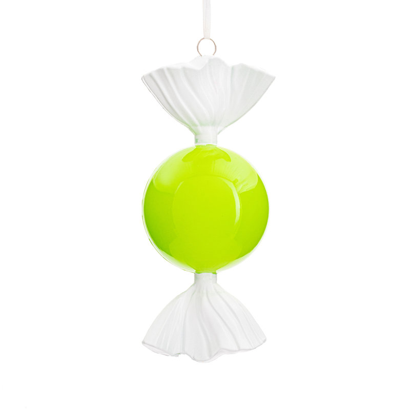 Assortiment d'ornements de bonbon 7 "très lustré. Comprend un assortiment de 3 ornements par sac., Limette