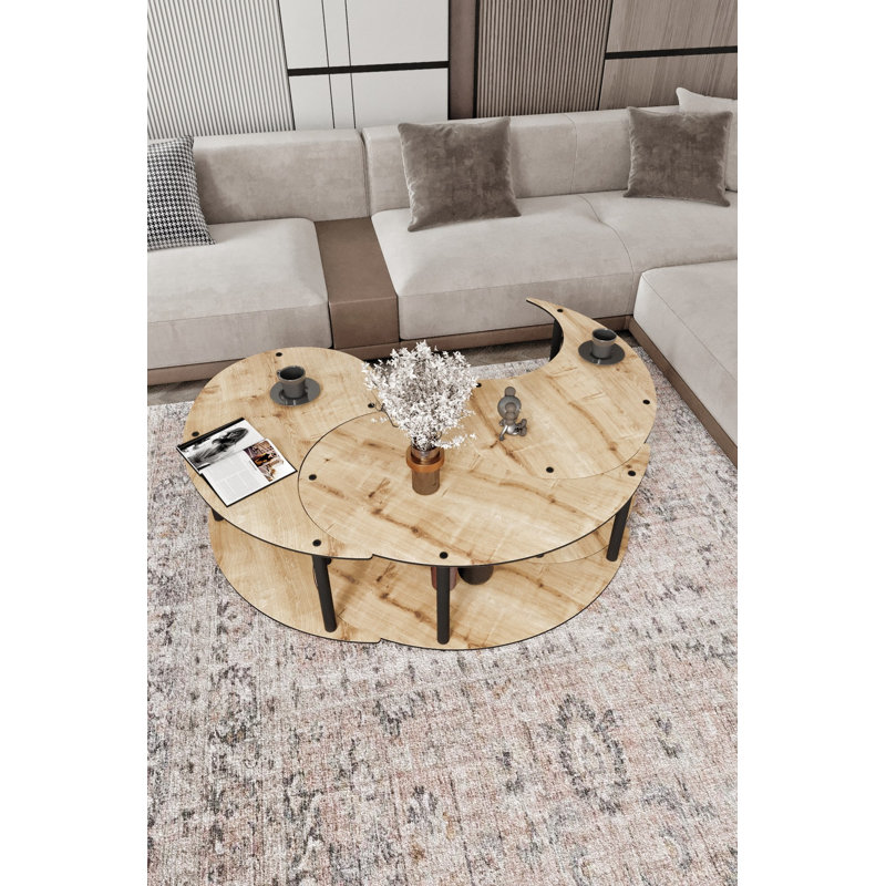 Ensemble de tables basses, H 39,3 po x L 39,3 po x l 14,93 po, Chêne