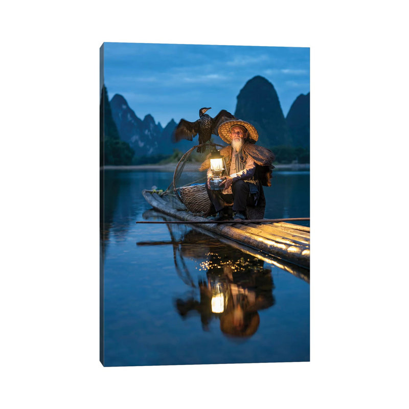 Chinese Kormoran Fisherman, Guilin 1 Piece Wrapped Canvas Wall Art, 30.48cm H x 20.32cm W