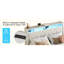 Métal blanc, cadre de grand lit, revêtement en similicuir, tête de lit ergonomique, rangement intégré, prise de courant encastrée, et bruit - Design pour la chambre à coucher-1290426227-1290426225