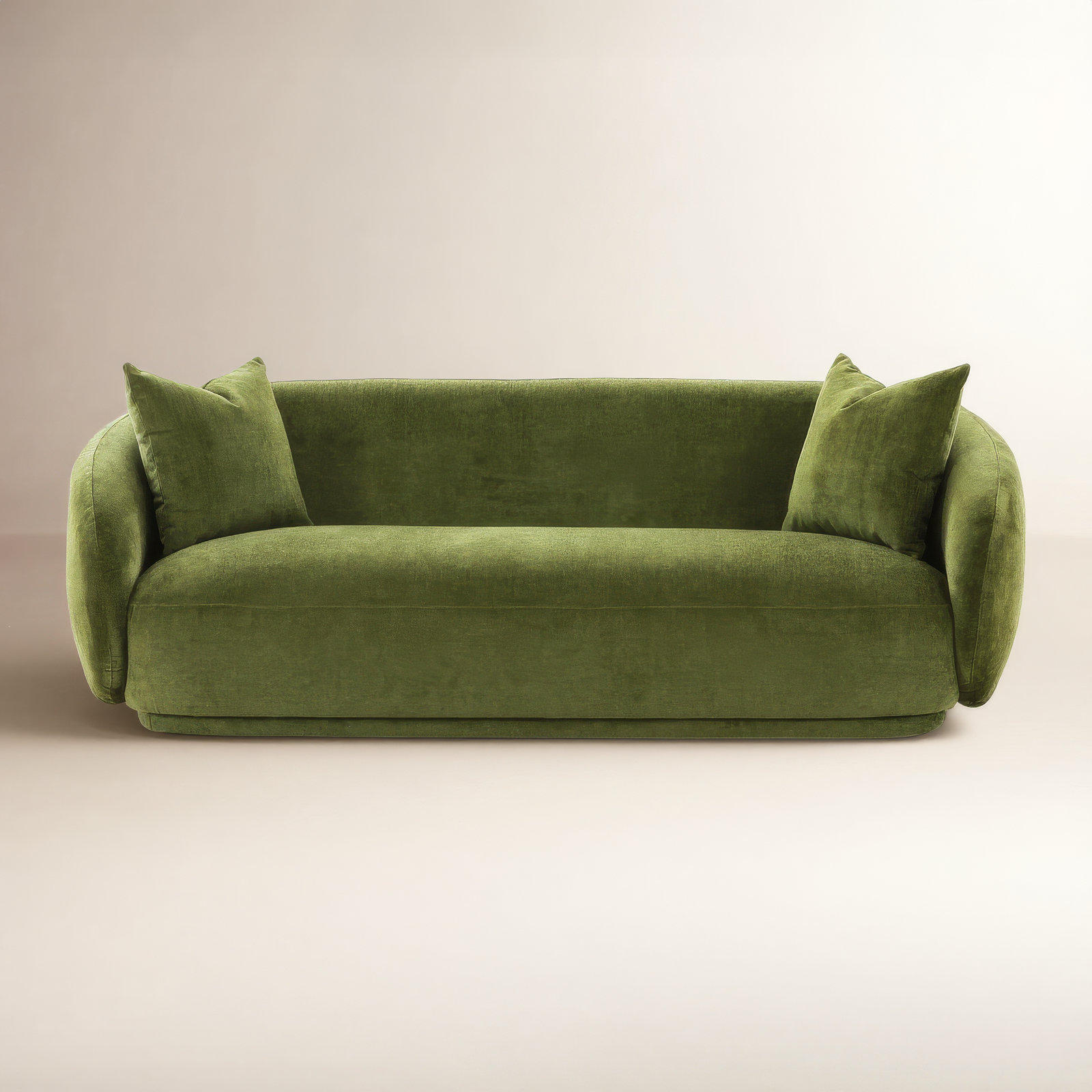 86'' Upholstered Sofa, Distressed Green Velvet