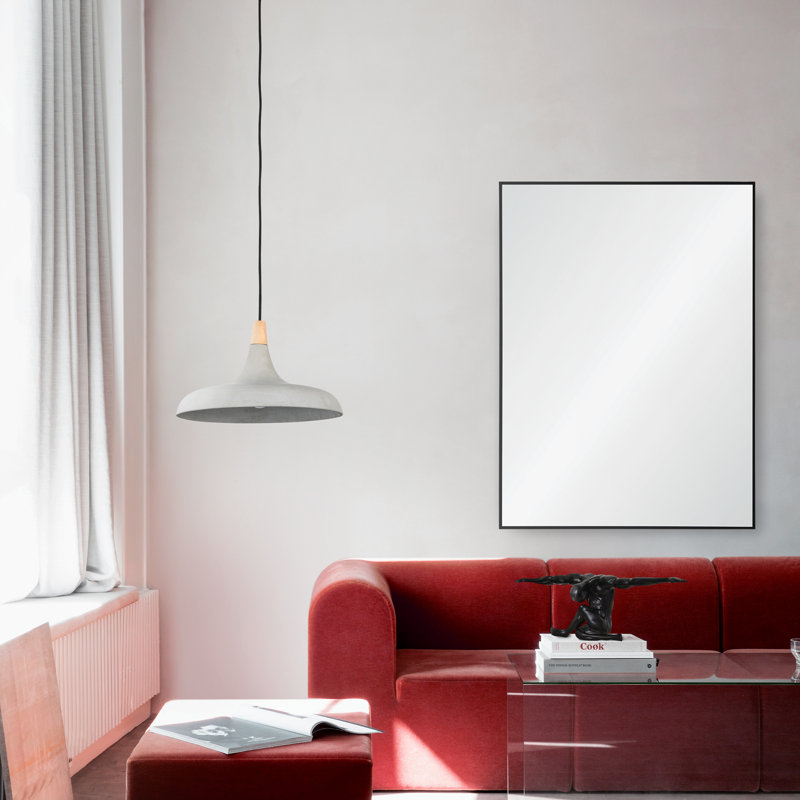 Veliz Metal Flat Wall Mirror, Matte Black