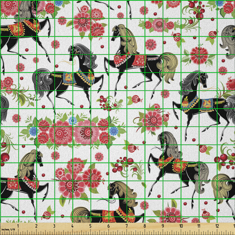 Darvi Floral Arrangement and Dapple Stallions Multi-Purpose Fabric