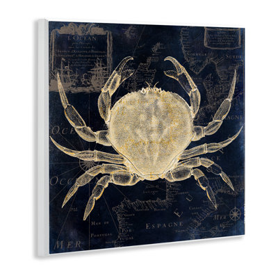 Crab Contour over Map Wall Plaque, design by Sasha