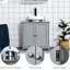 Base de meuble-lavabo gris sous le lavabo - base de meuble-lavabo peu encombrante avec tablette ajustable pour hygiène quotidienne et armoire à serviettes Gris, découpe en U requise pour l'organisation du produit