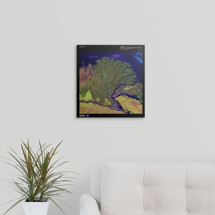 « lena delta-usg earth », impression, H 16 po x l 15 po x P 1,5 po, Toile