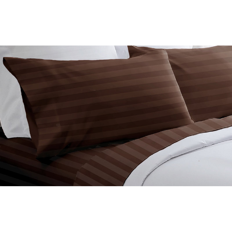 100% Cotton Striped Sheet Set, Full, Red