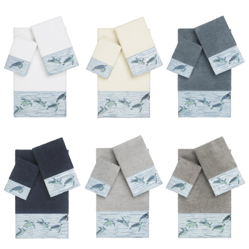 Ensemble de serviettes en coton turc 3 pièces Mia, Blanc