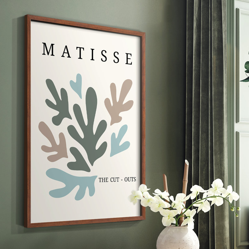 Matisse CDII, reproduction encadrée - bois massif, H 28 po x l 22 po, Cadre photo brun simple