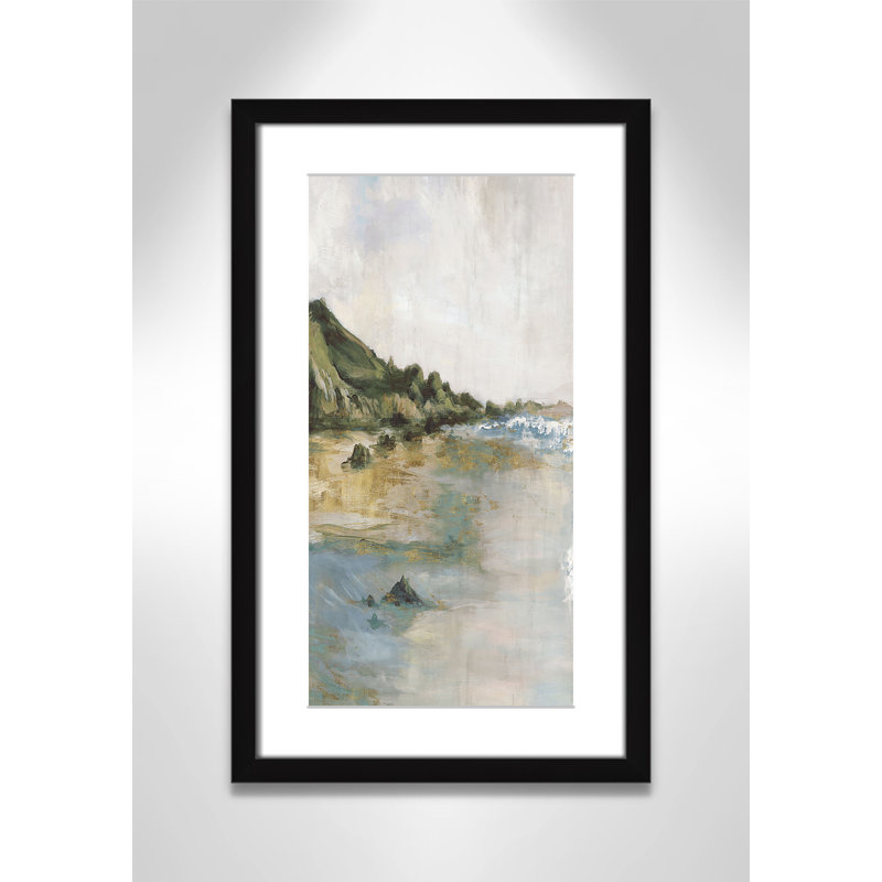 Impression «Tide’s Edge» par Casa Fine Arts, Noir, noir, noir, noir, Reproduction encadrée avec passe-partout
