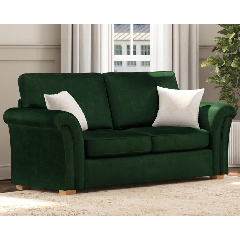 Castleacre Three Seater, Fixed Back, Forest Green