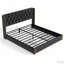 Structure de lit tapissier en velours avec 2 tiroirs de rangement et station de charge-118019879