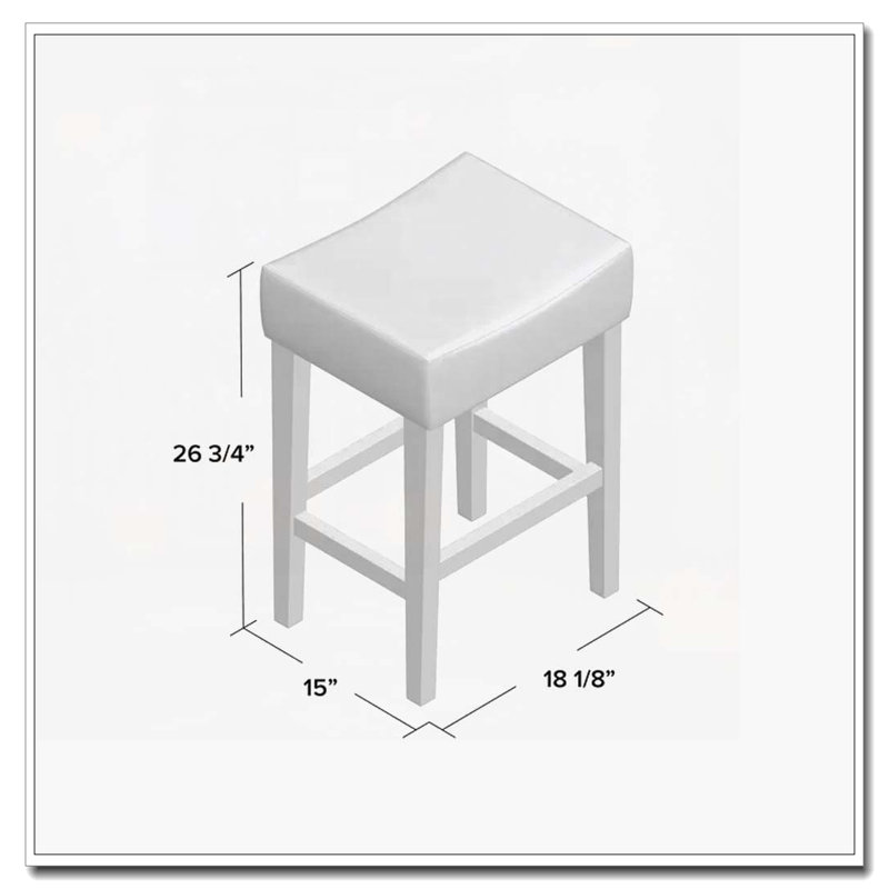 26.75" Backless Leather Counter Height Barstool
