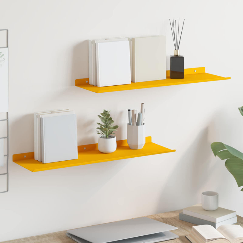 Steel Floating Shelf, Mustard Yellow