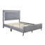 Lit plateforme California King Size recouvert de velours avec tête de lit DEL, pieds en métal inclinés élégants, gris foncé-1714847061-1714847062