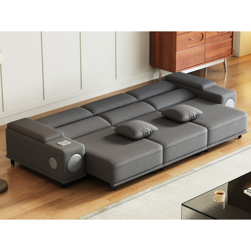 Upholstered 43.56 " Fabric Power Reclining Sectional