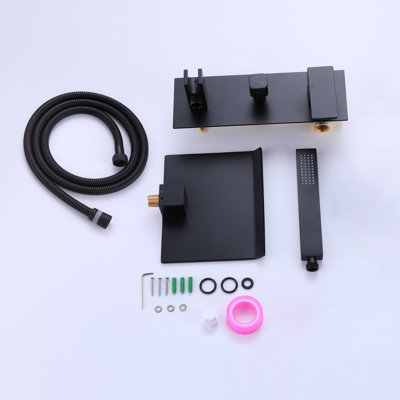  Wall Mounted Waterfall Bathroom Tub Faucet with Hand Shower