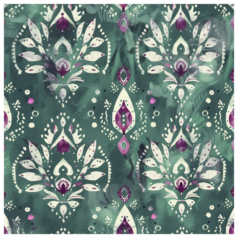 Floral Damask Pattern Blankets, 60in W x 80in H