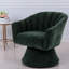 Chaises d'appoint pivotantes, fauteuil demi-tonneau moderne en tissu vert pour bureau personnel