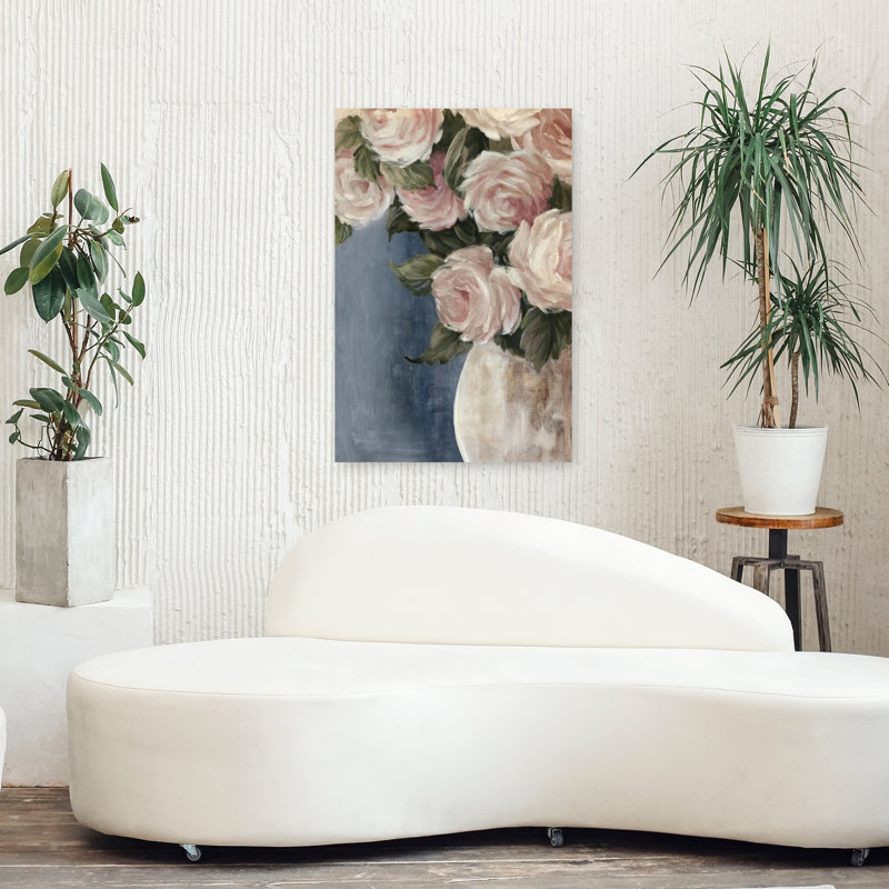 Art contemporain classique, rose romantique, H 36 po x l 24 po