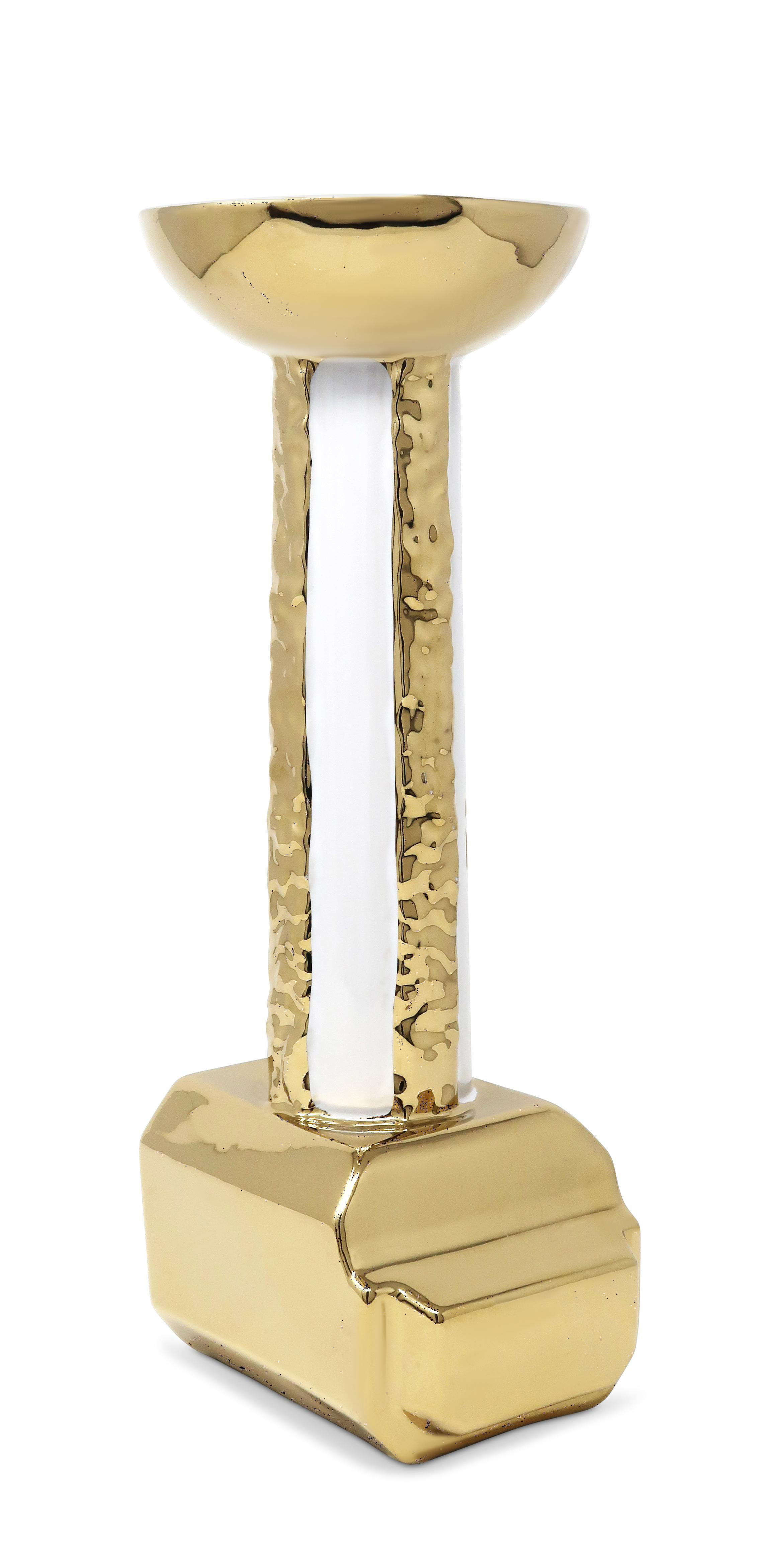 House of Hampton® Gold And White Candle Holder Stand Wayfair