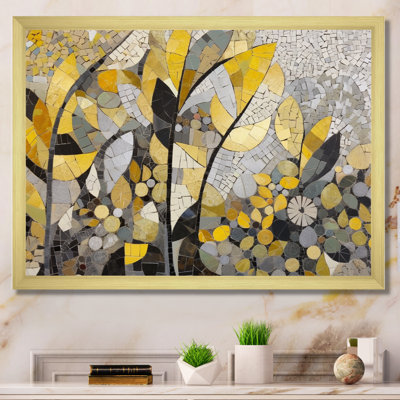 Begie Yellow And Grey Patterns In Artistic Fusion - Boho Mosaic Wall Art