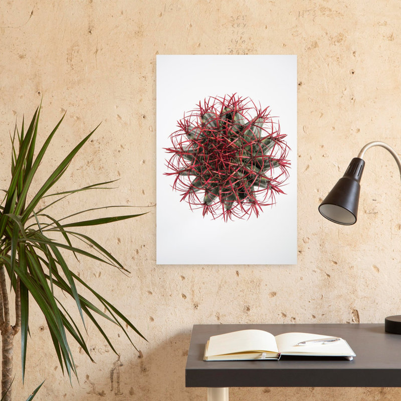 Art contemporain contemporain avec cactus, H 24 po x l 16 po