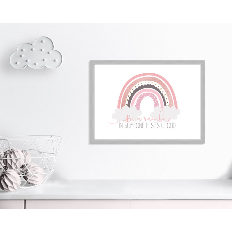 Être un arc-en-ciel, H 26,5 po x l 36,5 po x P 0,63 po, Cadre argenté