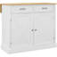 Chariot de cuisine blanc à roulettes avec rallonge pliante - 2 tiroirs et tablettes réglables pour armoire de salle à manger