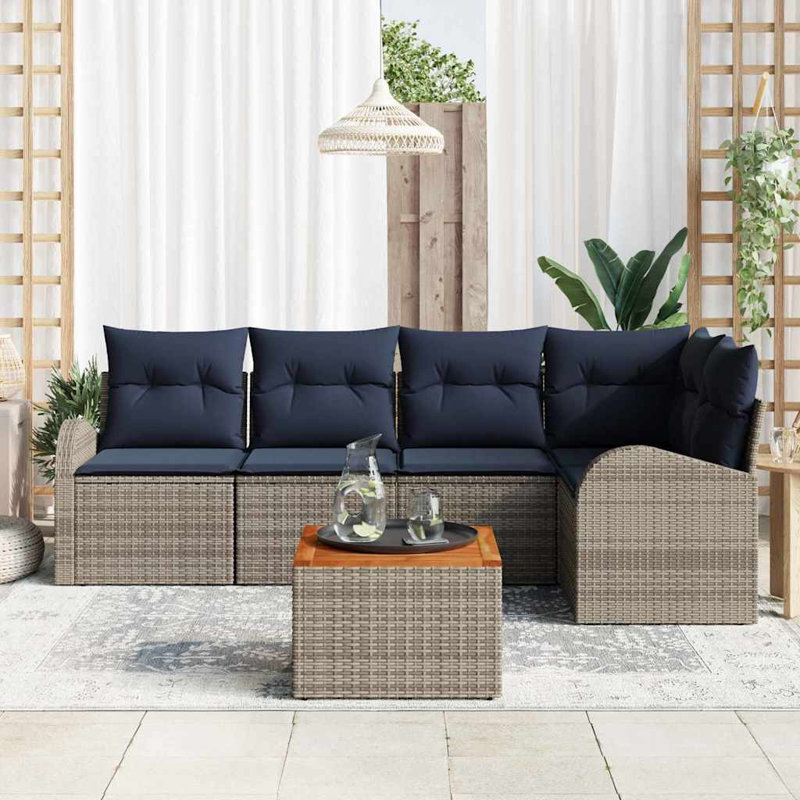 Ensemble de canapé de jardin avec coussin 6 pièces vidaXL