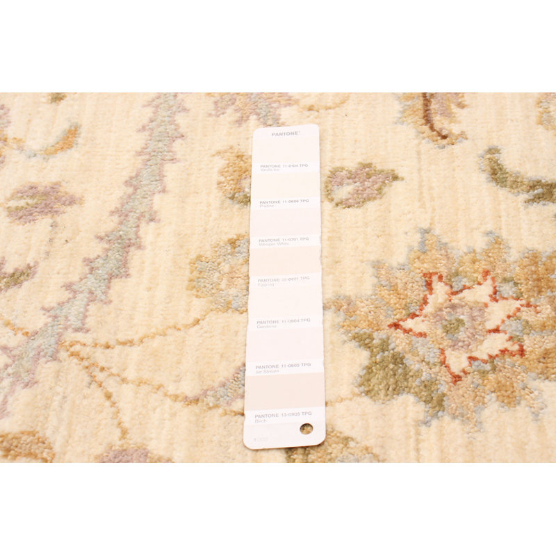 Tapis unique en laine noué à la main 6 pi One-of-a-Kind Chayzen crème / brun / kaki