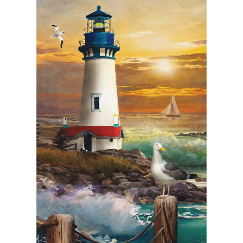 Sunset Lighthouse Summer House Flag