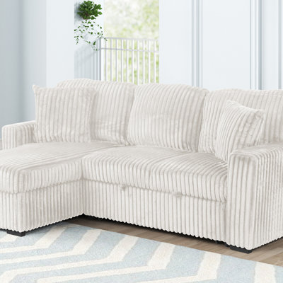 Canapé modulaire moelleux avec canapé-lit en velours crème