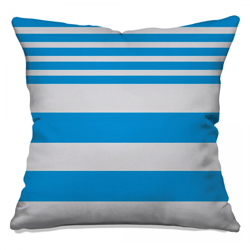 Coussins décoratifs à rayures bleues et blanches, 16 x 16 inches