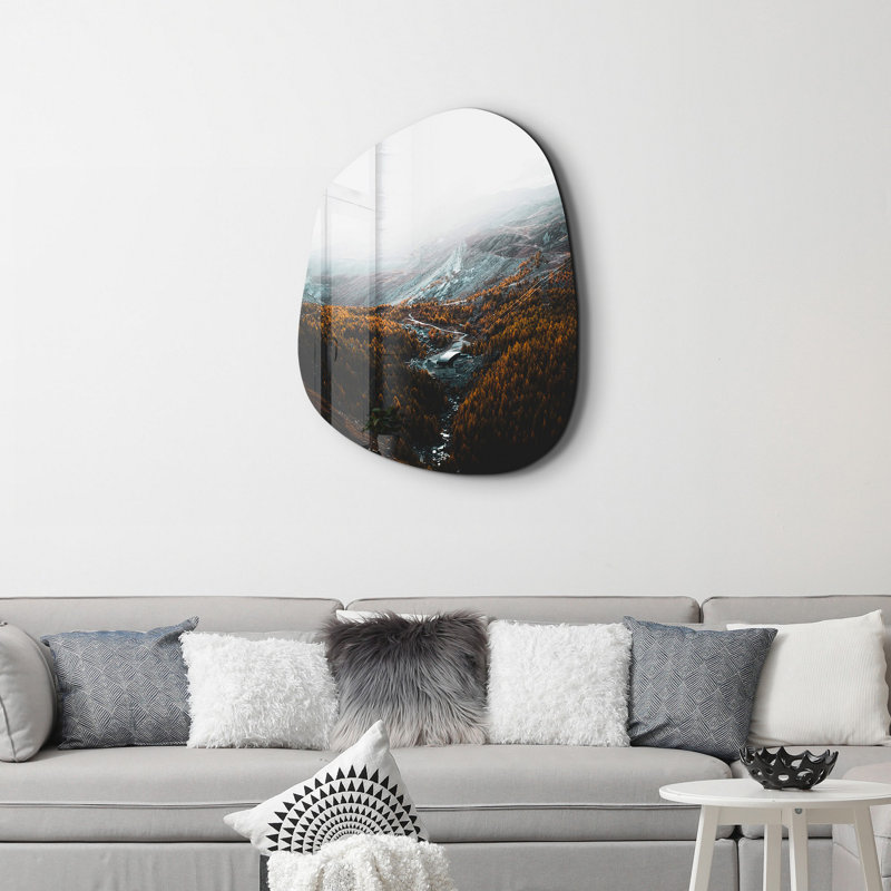 Wall Decor on Tempered Glass, 88" H x 68" W x 0.4" D