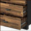 Commode 6 tiroirs noyer et noir