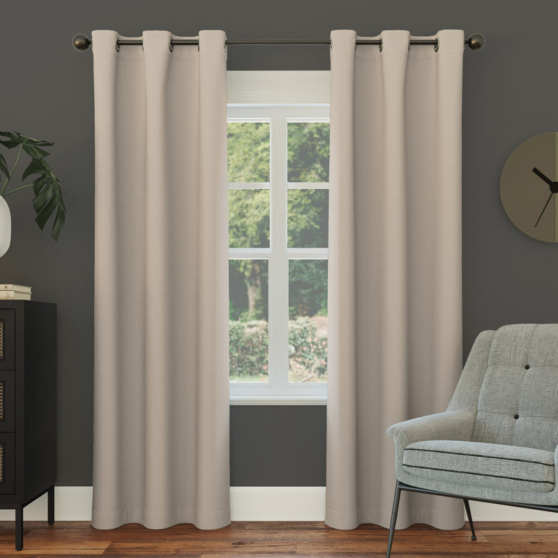Blackout Grommet Curtain Panel - Basics by Wayfair™, Stone, 54" W x 120" L