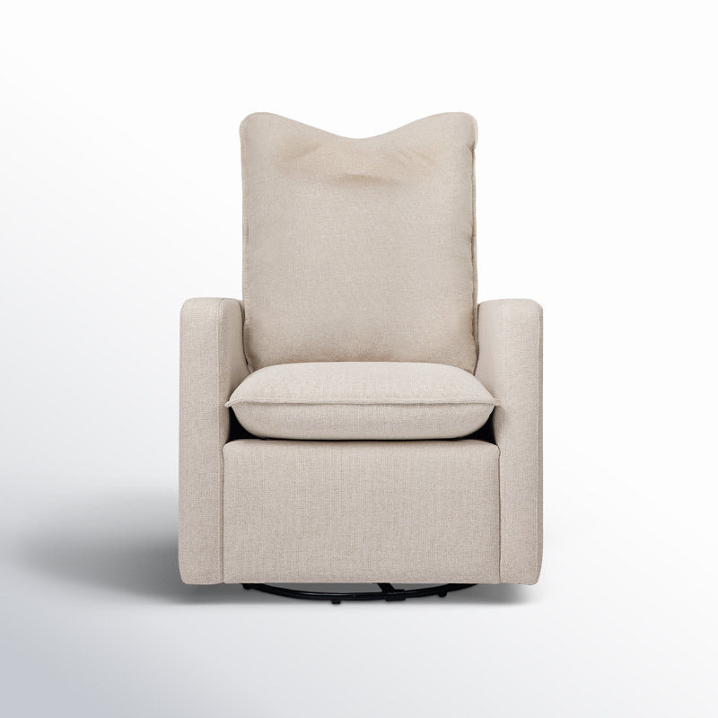 Cali Pillowback Swivel Glider, Beach Eco Weave/Black Base