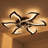 32" Modern Flower Flush Mount Ceiling Fan with LED Light and Remote Control (Black)