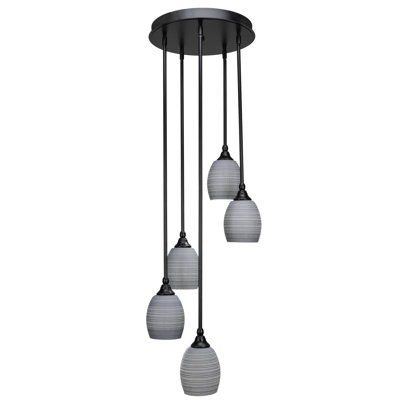 Empire 5 Light Stem Hung Cluster Pendalier