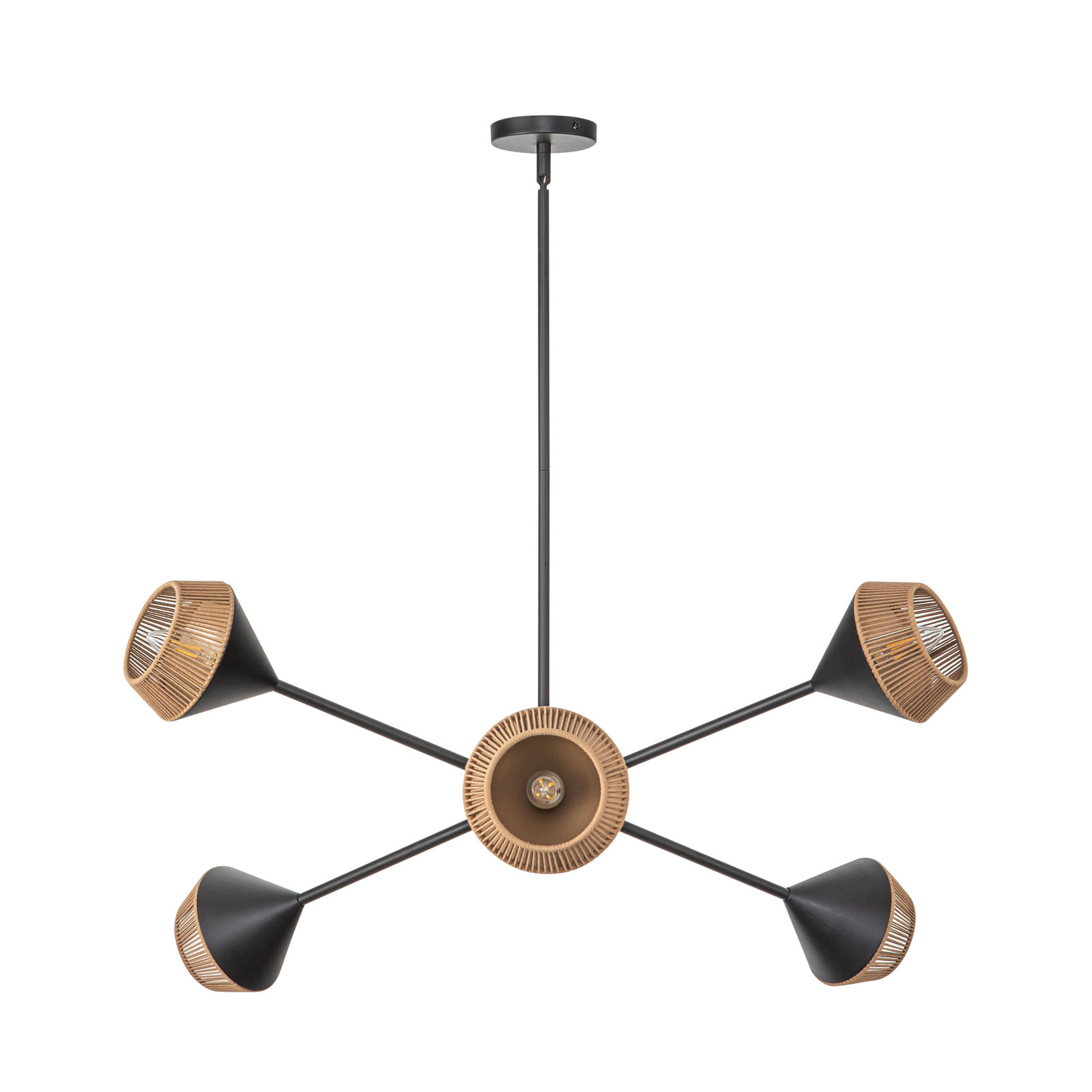 Keaz 6 - Light Metal Sputnik Chandelier, Matte Black