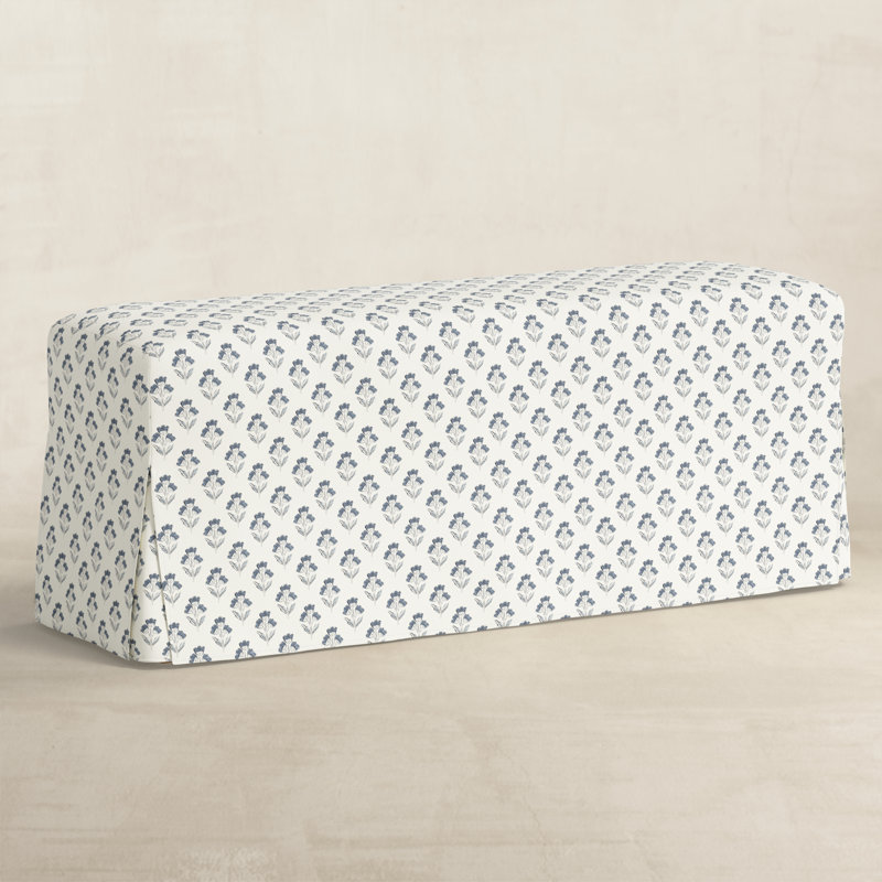 Upholstered Dining Bench, Blue Floral