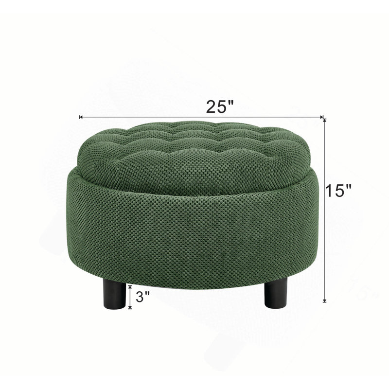 Table basse avec repose-pieds rond moderne avec rangement caché, table d'appoint multifonctionnelle avec repose-pieds pour le salon et la chambre à coucher